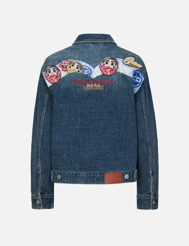 Women's denim jackets with eco-friendly materials -Daruma Daicock Denim Jacket