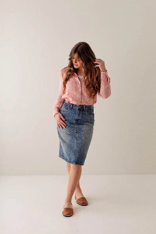 'Kyra' 100% Cotton Denim Skirt
