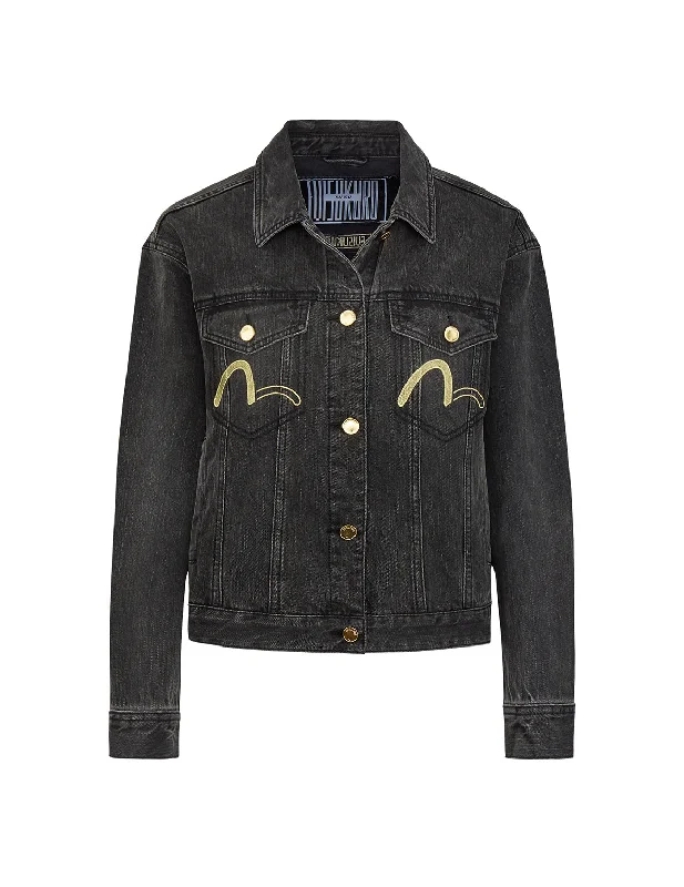 Denim coats for travel and outdoor activities -Monogram Kamon Denim Trucker Jacket