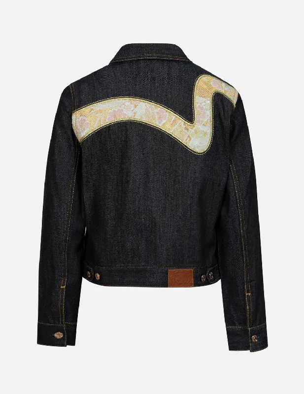 Denim coats for winter sports -Brocade Seagull and Daicock Regular Fit Denim Jacket