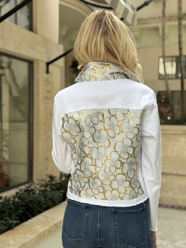 Denim jackets for bohemian style -The White Denim Jacket / White Lotus