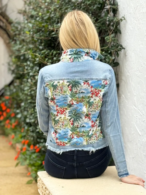 Denim coats for formal events -The Light Denim Jacket / Tropical Island