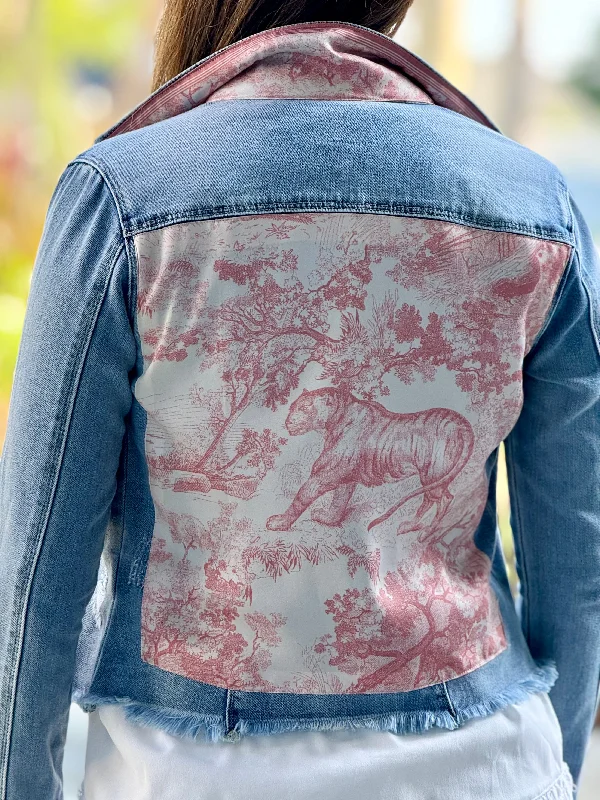 Women's denim jackets with innovative designs -The Light Denim Jacket / Pink Toile