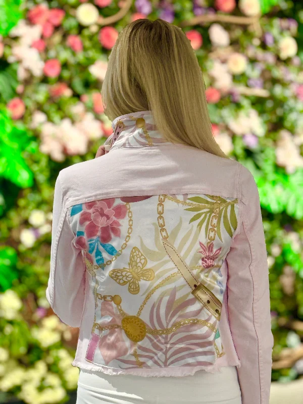Women's denim jackets for spring fashion -The Pink Denim Jacket / Cool Summer Nights Women's denim jackets for spring fashion -The Pink Denim Jacket / Cool Summer Nights
