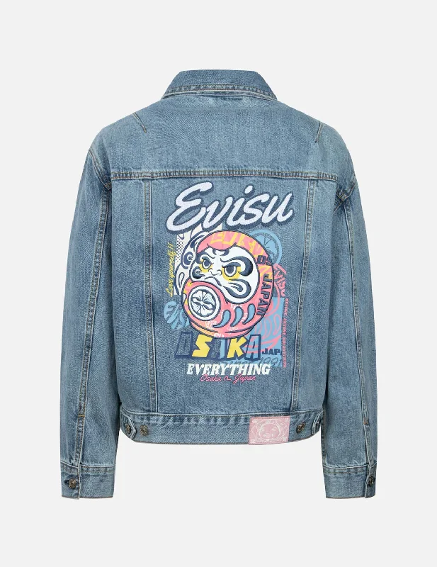 These keywords aim to match user search intent and provide practical styling advice.Daruma Appliqué Loose Fit Denim Jacket These keywords aim to match user search intent and provide practical styling advice.Daruma Appliqué Loose Fit Denim Jacket