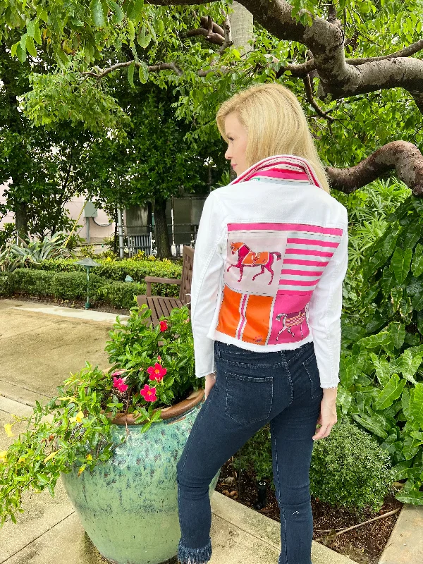 Styling tips for oversized denim jackets -The White Denim Jacket / Pink Horse