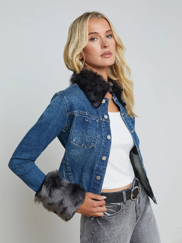 Styling denim jackets for summer -Shea Shearling Denim Jacket