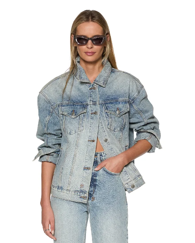 Women's denim jackets for spring fashion -OVERSIZED JACKET KARMA