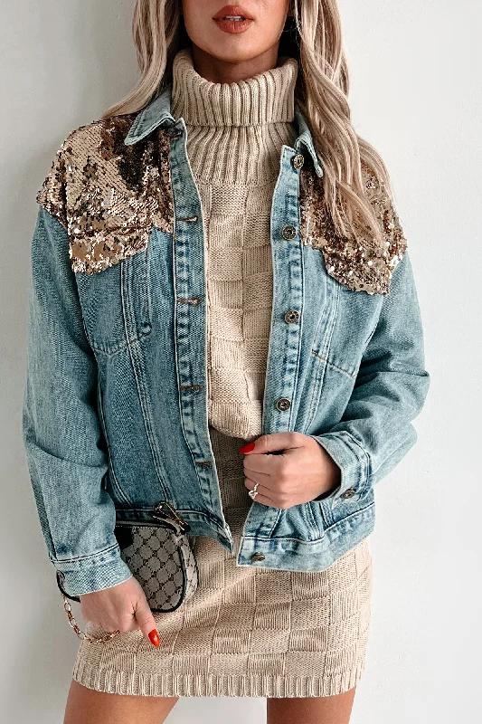 These keywords aim to match user search intent and provide practical styling advice.Keeping Things Fun Sequin Denim Jacket (Gold Combo) These keywords aim to match user search intent and provide practical styling advice.Keeping Things Fun Sequin Denim Jacket (Gold Combo)