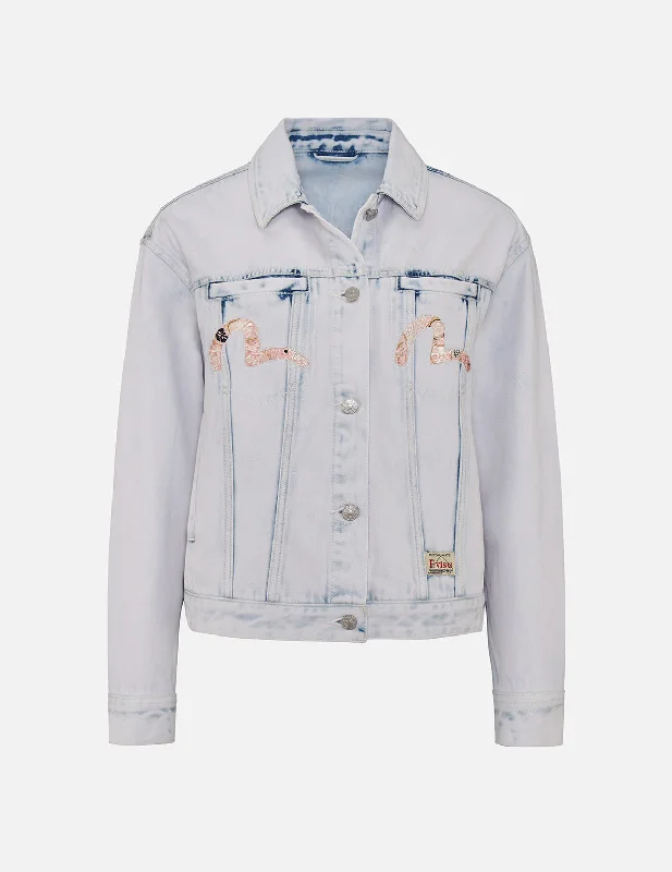 How to personalize a denim jacket -Godhead and Lucky Charms Embroidered Bleach-dye Denim Jacket How to personalize a denim jacket -Godhead and Lucky Charms Embroidered Bleach-dye Denim Jacket