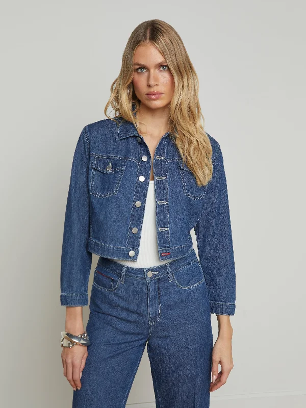 Denim coats for special occasions -Koda Cropped Denim Jacket