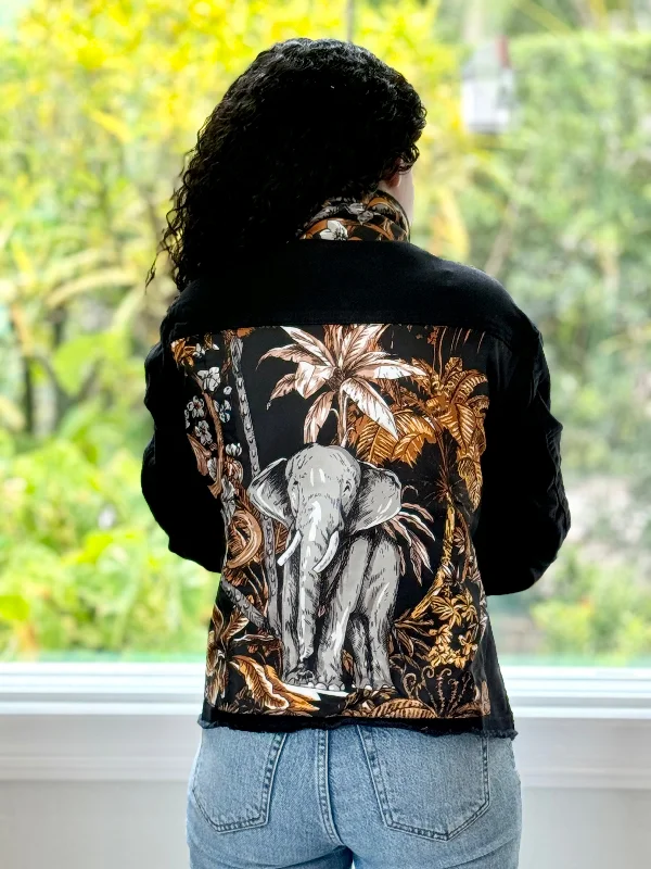 How to style a denim coat for winter -The Black Denim Jacket / Tropical Elephant