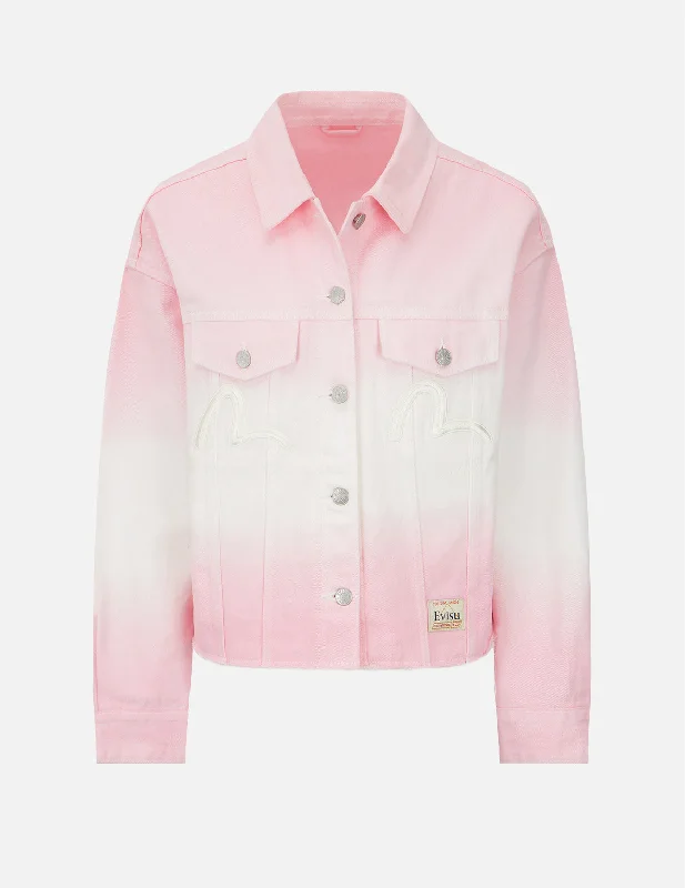 Styling denim jackets for summer -Logo Appliqué Tie-dyed Denim Jacket