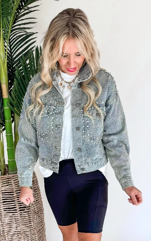 These keywords aim to match user search intent and provide practical styling advice.Chunky Rhinestone Denim Jacket