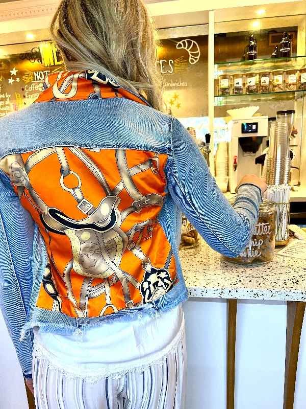 Additional suggestions based on user preferences and interests:The Light Denim Jacket / Orange Equestrian Additional suggestions based on user preferences and interests:The Light Denim Jacket / Orange Equestrian