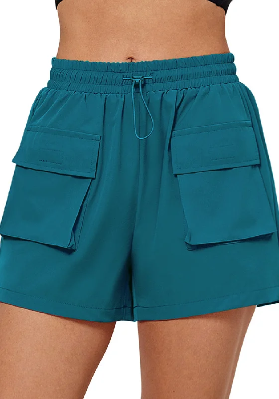 Harbor Blue Women's Casual Lightweight Athletic Pocket Drawstring Shorts High Rise Sports Short Harbor Blue Women's Casual Lightweight Athletic Pocket Drawstring Shorts High Rise Sports Short
