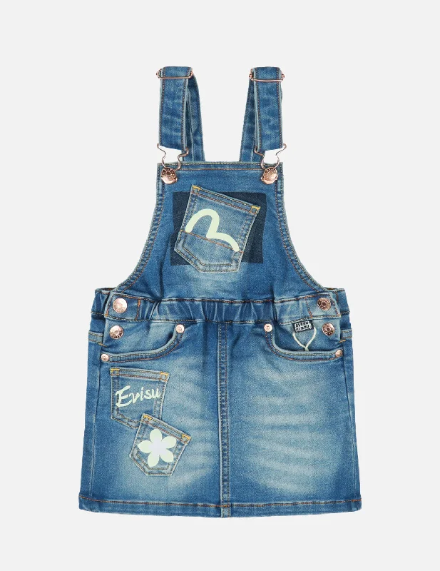 Best denim dresses for tall curvy--Multi-Pocket and Daicock Print Regular Fit Dungaree Denim Dress Best denim dresses for tall curvy--Multi-Pocket and Daicock Print Regular Fit Dungaree Denim Dress