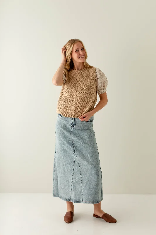 'Brooklyn' Stretch Denim Maxi Skirt in Vintage Wash