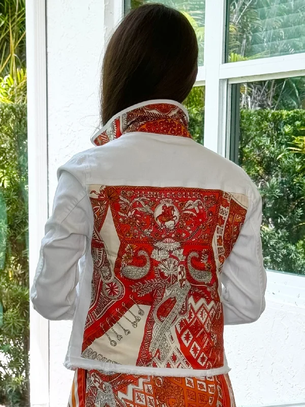 Best denim jackets for layering -The White Denim Jacket / Colors of Orange