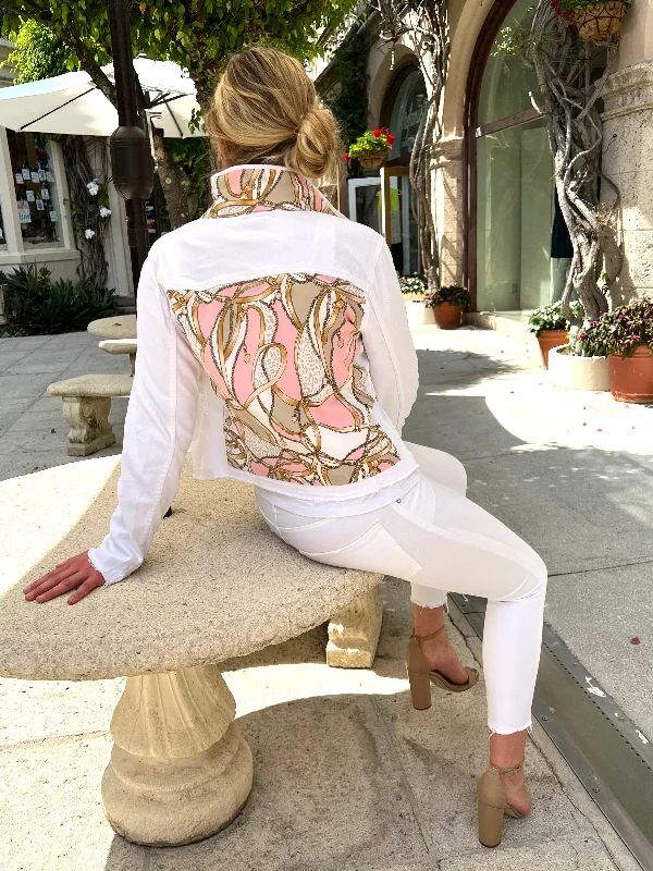 These keywords aim to match user search intent and provide practical styling advice.The White Denim Jacket / Pink Makes Me Happy These keywords aim to match user search intent and provide practical styling advice.The White Denim Jacket / Pink Makes Me Happy