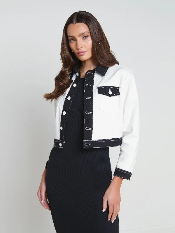Denim jackets for athletic wear -Koda Contrast Denim Jacket