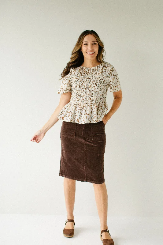 'Autumn' Corduroy Knee Length Skirt