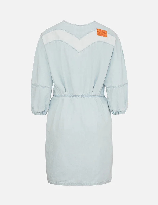 How to style denim dress for concert--Daicock Insert Denim Dress