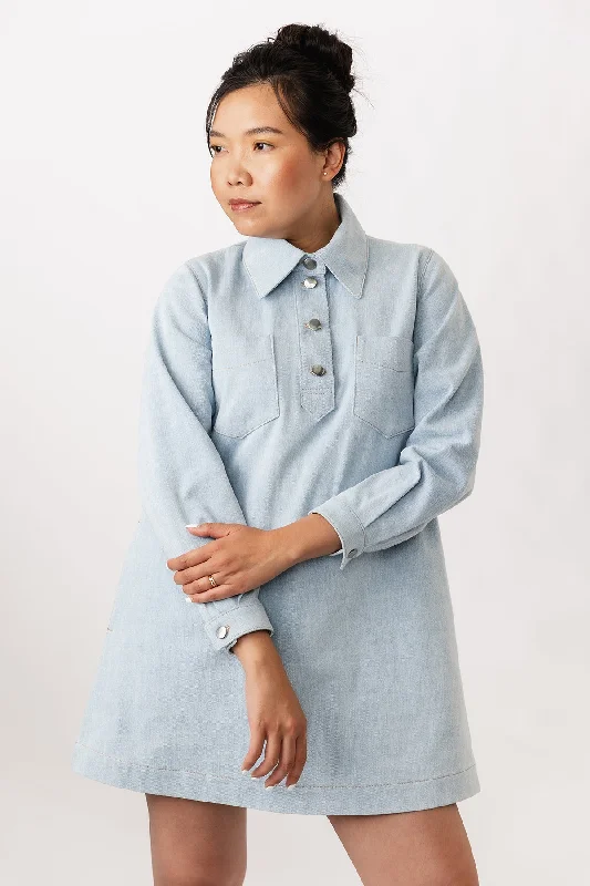 How to style denim dress formally--Named Loviisa Denim Dress