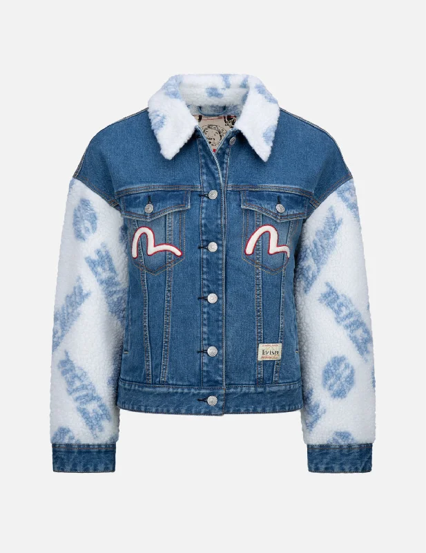 Best denim jackets for workwear -Sherpa Trimmed Denim Jacket