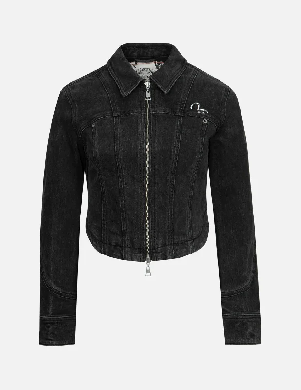 How to care for distressed denim jackets -Seagull and Logo Laser Print Fashion Fit Denim Corset Jacket How to care for distressed denim jackets -Seagull and Logo Laser Print Fashion Fit Denim Corset Jacket