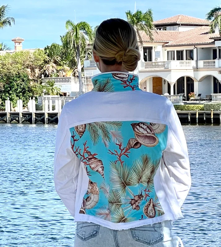 How to care for distressed denim jackets -The White Denim Jacket / Tropical Shells