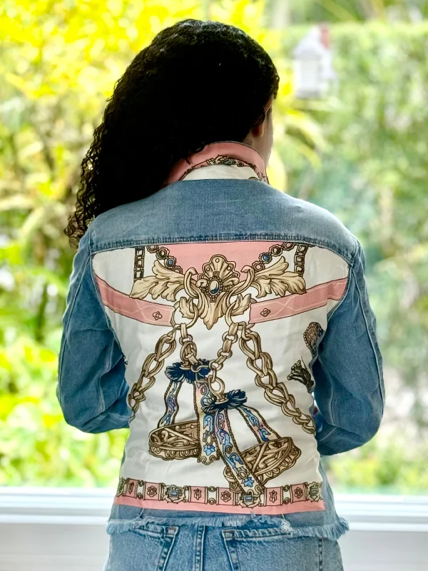 Denim jackets for petite women -The Light Denim Jacket / Blush and Gold - LIMITED EDITION Denim jackets for petite women -The Light Denim Jacket / Blush and Gold - LIMITED EDITION