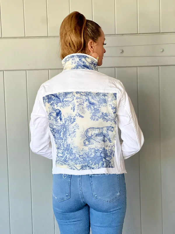 Denim coats with unique embroidery -The White Denim Jacket / Totally Toile