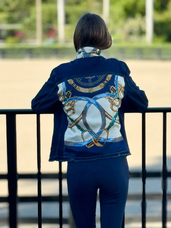 Women's denim jackets with vintage designs -The Dark Denim Jacket / Blue Stirrup
