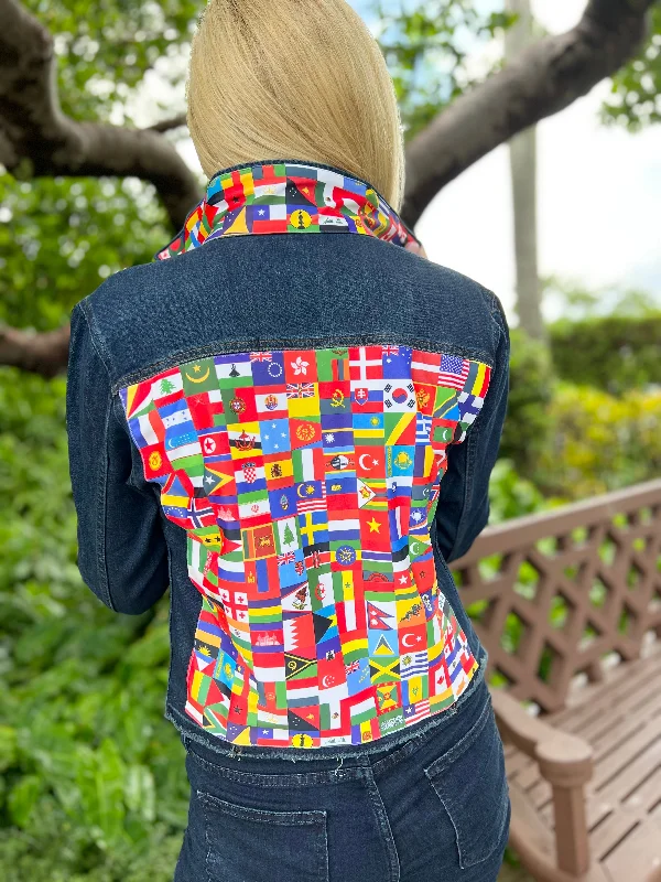 Styling tips for boyfriend denim jackets -The Dark Denim Jacket / Around the World