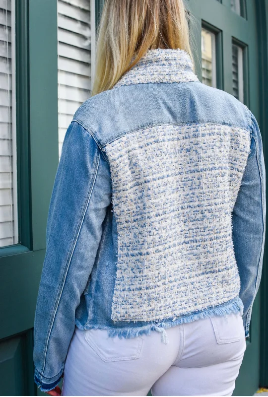 Styling denim jackets for summer -The Light Denim Jacket / Tweed Blue