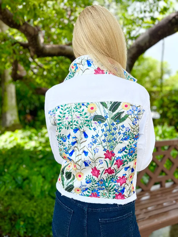 Denim jackets for plus-size women -The White Denim Jacket / Spring Garden