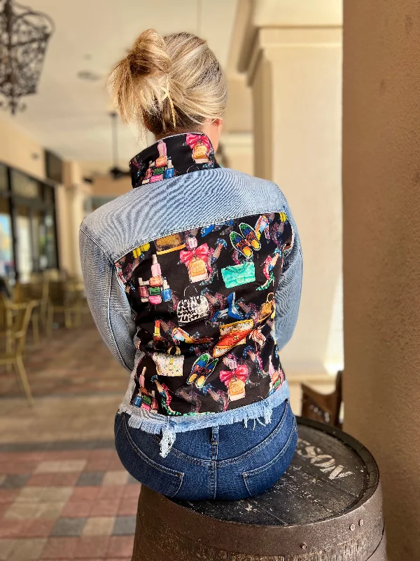Additional suggestions based on user preferences and interests:The Light  Denim Jacket /  Black Eclectic Designer