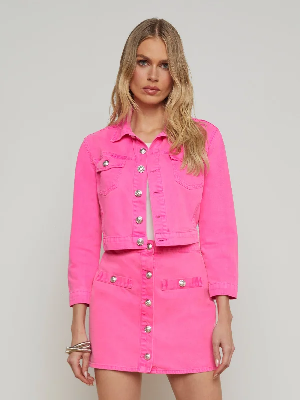 Denim coats for formal events -Koda Cropped Denim Jacket