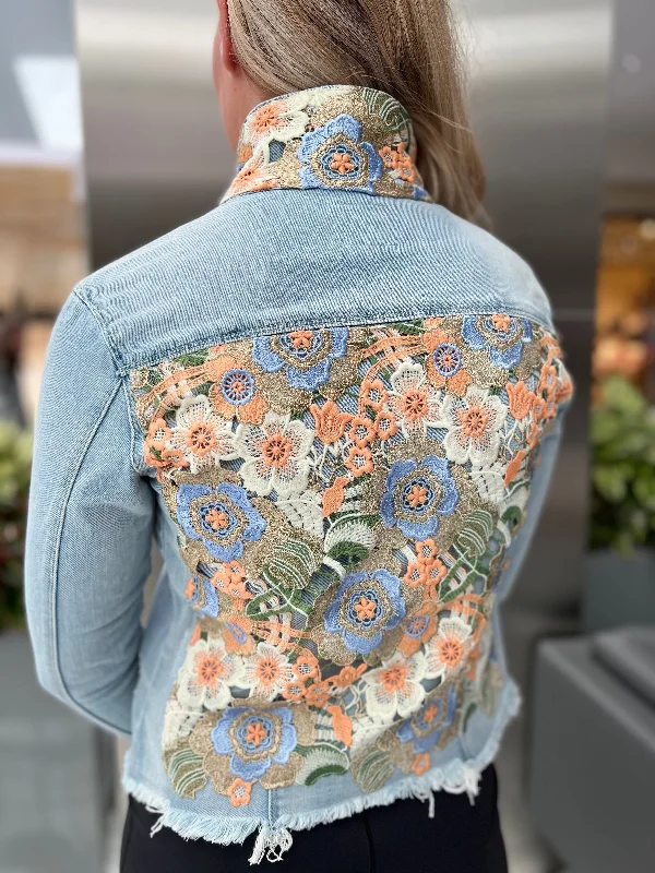Denim coats for travel and outdoor activities -The Light Denim Jacket /  Lavish Lace