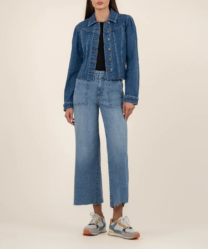 How to personalize a denim jacket -Shaya Crop Denim Jacket