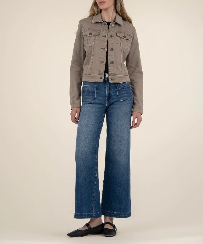 Denim jackets for pregnant women -Julia Crop Denim Jacket