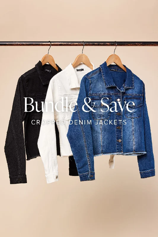 Denim coats with smart technology integration -The Cropped Denim Jacket Bundle