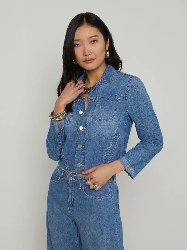 How to style a denim coat for winter -Janelle Denim Jacket