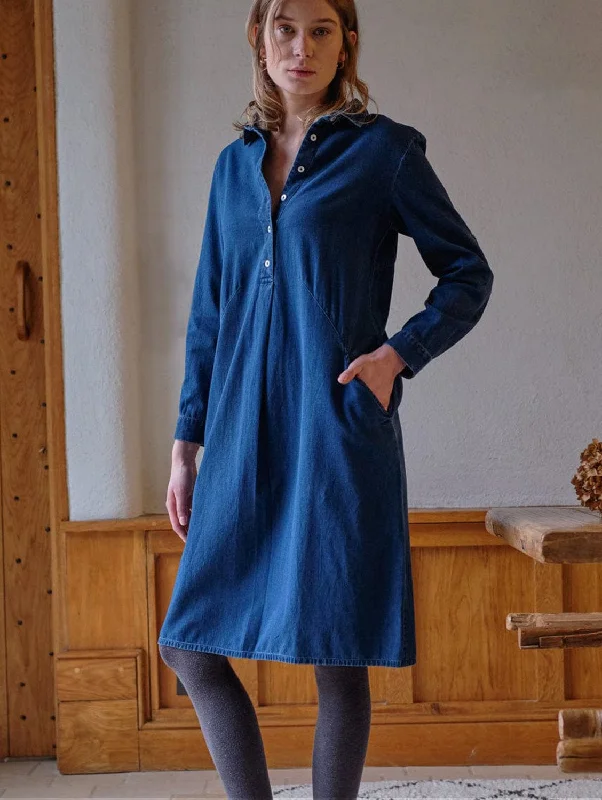 Denim dress with contrast pocket lining--Can sale shop what's look-Alexa Women's Cotton Dress | Denim