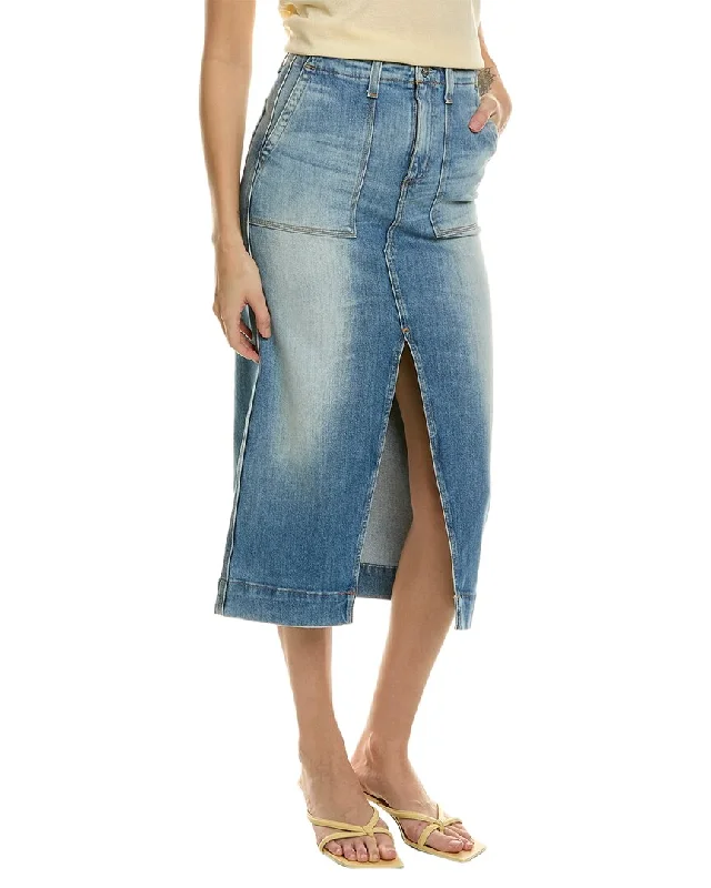 Women's color-block denim skirts for bold style -AG Jeans Lana Workwear Midi Skirt