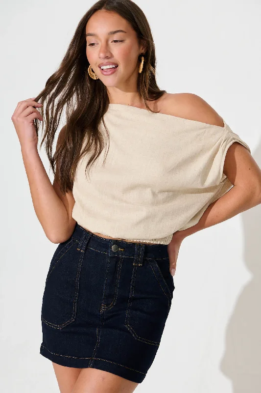 Women's asymmetrical hem denim skirts for edgy style -Cavallo Denim Skirt in Indigo