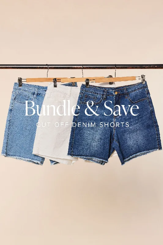 Women's denim shorts for graphic t-shirts :The Denim Cut Off Shorts Bundle
