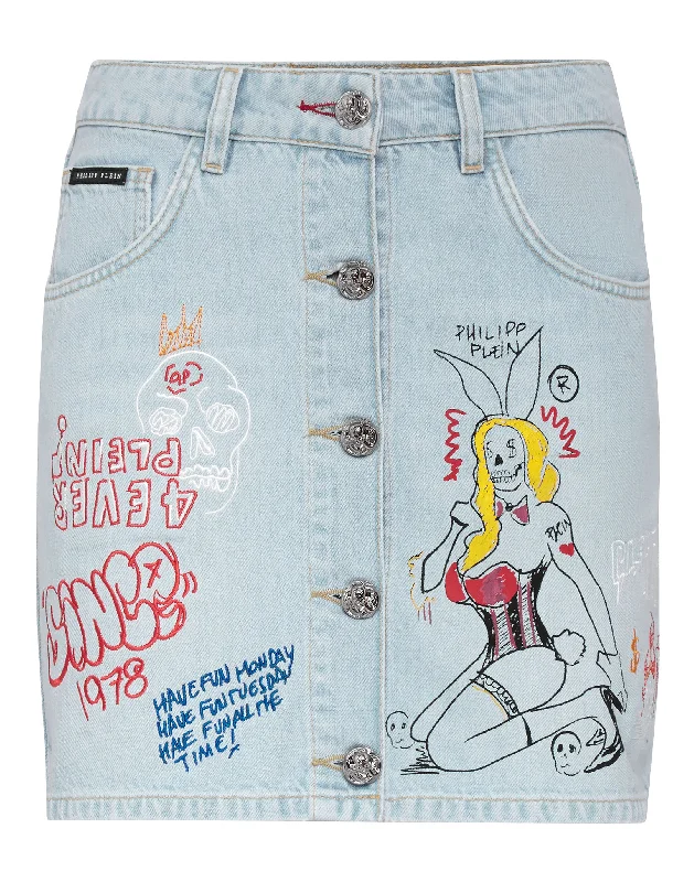 Women's denim skirts with frayed hem for casual looks -Denim Skirt