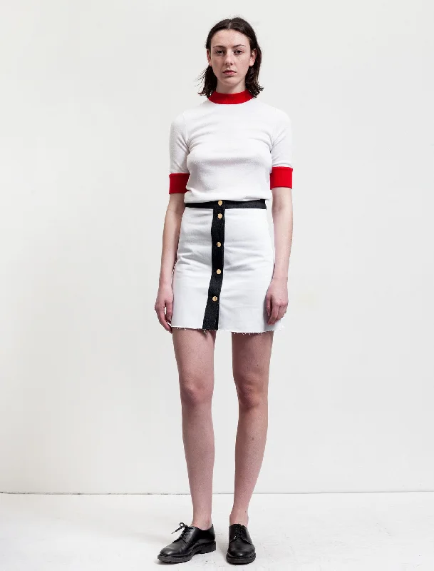 Women's cropped denim skirts for playful outfits -Leona Denim Skirt